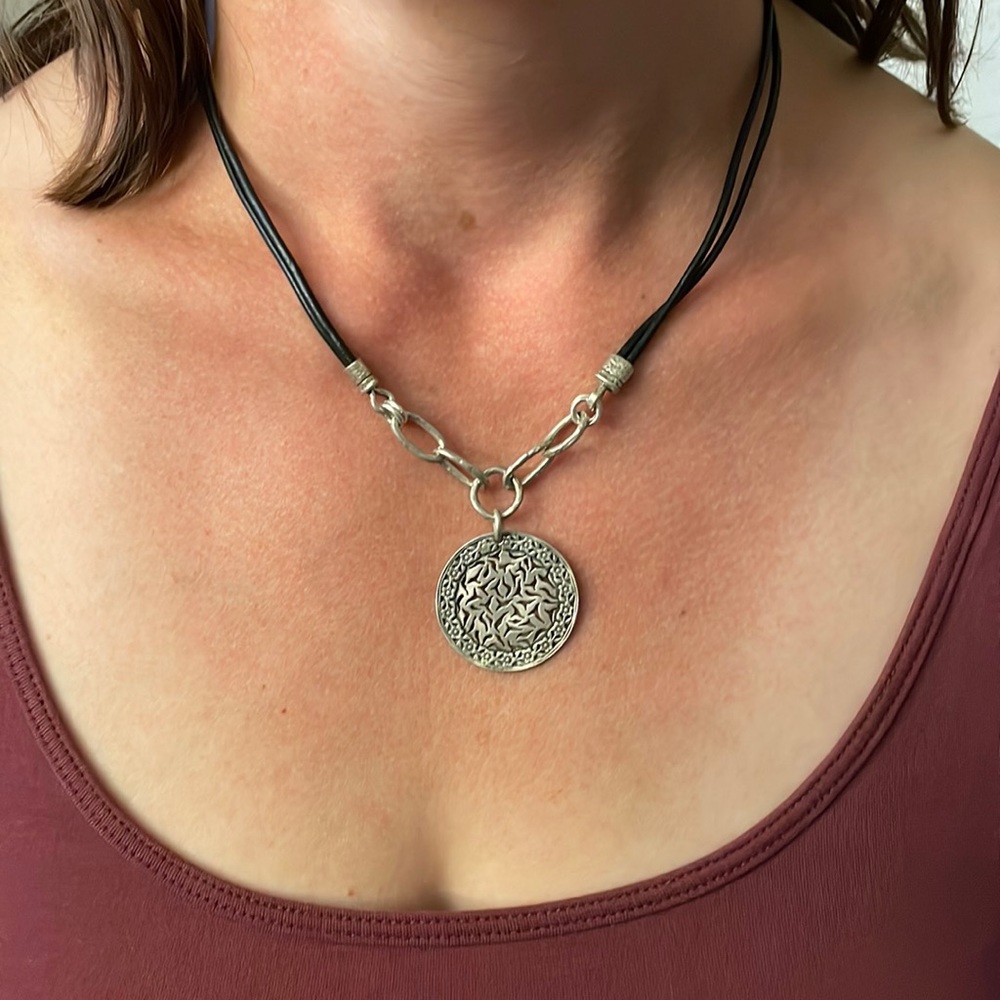 Leather and sterling silver Silpada necklace